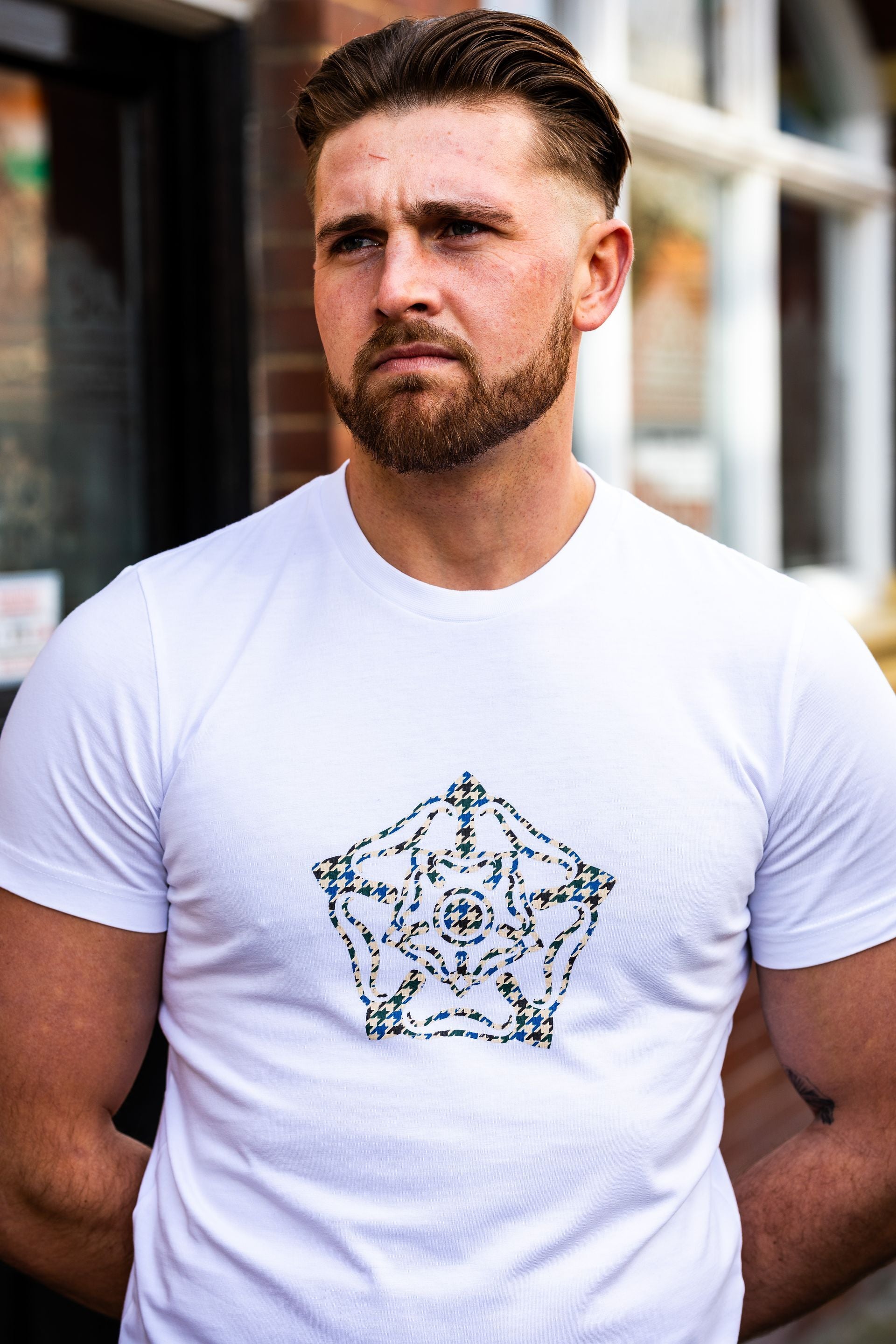 Dogtooth Rose T-Shirt - White